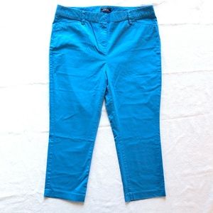 Land’s End Cropped Chinos Mid Rise Slim Leg Blue